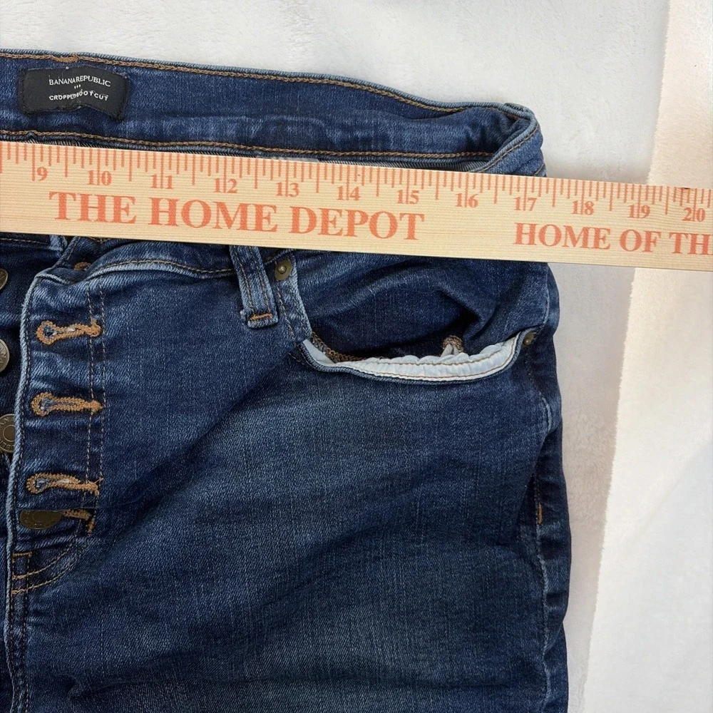 Banana Republic Women's Cropped Bootcut 34/18 Blue Jeans Dark Wash Button‎ Fly